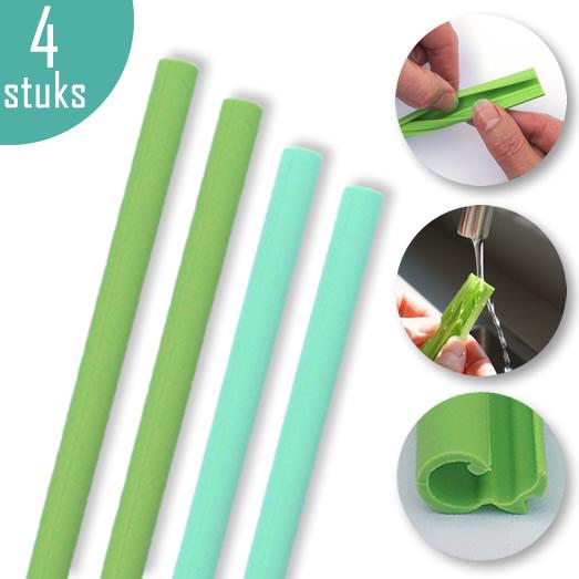 siliconen rietjes blauw groen slurpy